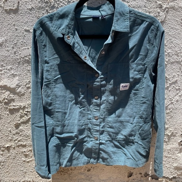 Lee Tops - Lee Workwear Corduroy Chore Jacket Women's Small Blue Green Cotton Overshirt